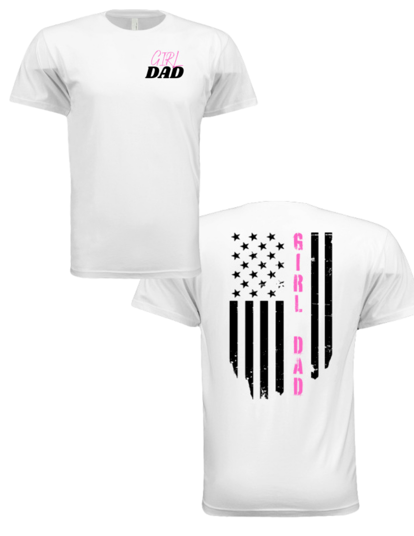 Girl Dad - USA Flag - Dad Tee